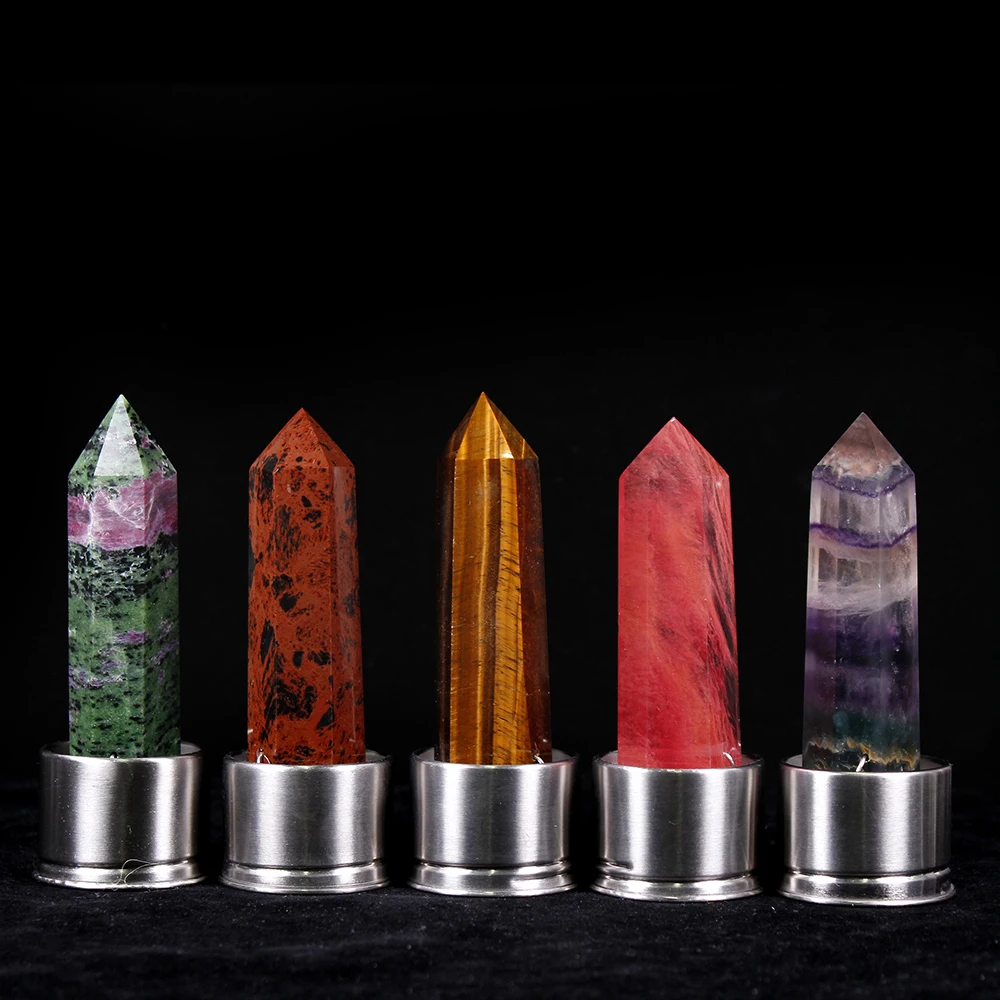 304 Natural Crystal Column Energy Healthy Water Cup Glass Water Bottle Elixir Crystal Obelisk Wand Healing Gemstone Quartz 2