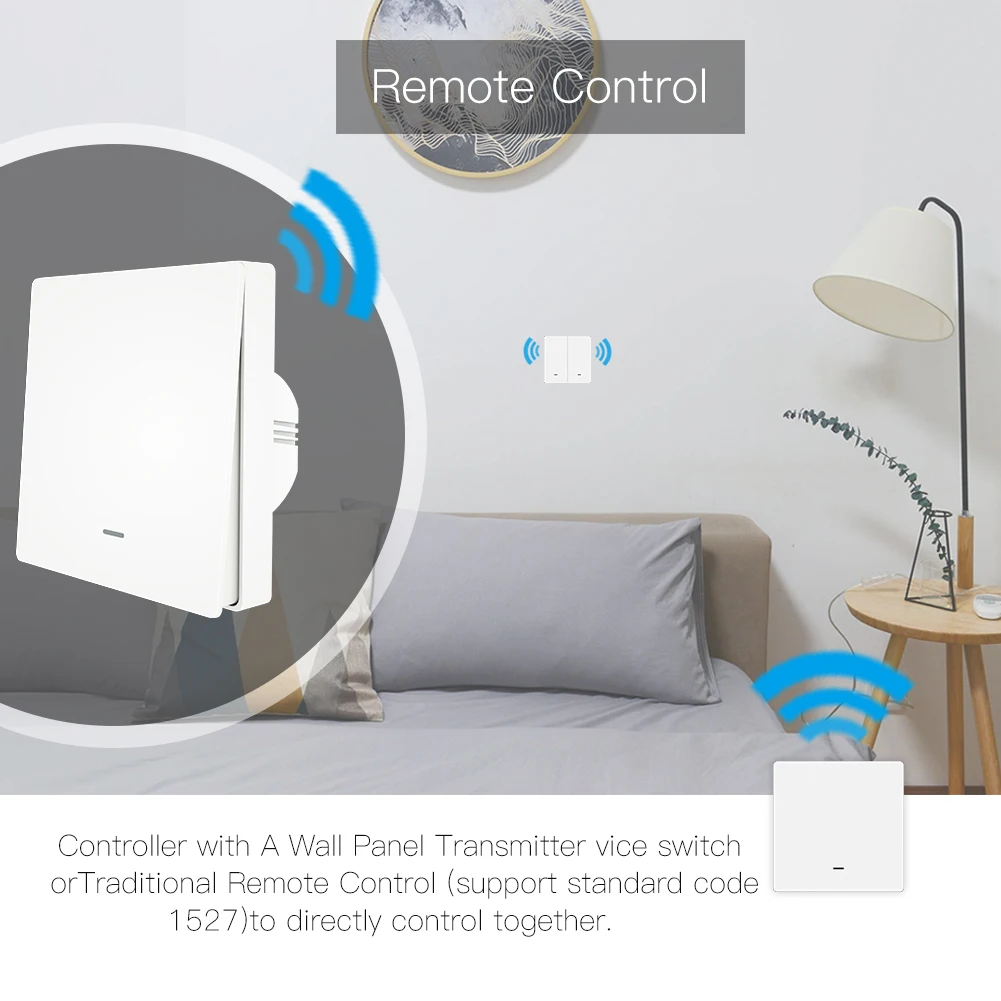 WiFi Smart Push Button Switch RF433 Wall Panel Transmitter Kit Smart life Tuya App Remote Control Works with Alexa Google Home