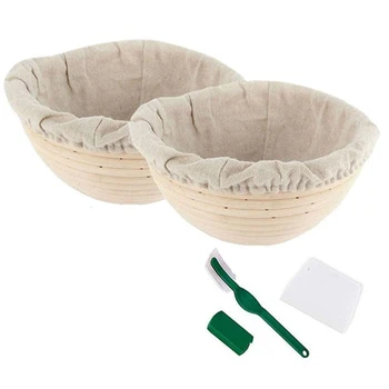 

4Pcs Dough Rattan Basket Dough Banneton Brotform Bread Proofing Proving Fermentation Country Baskets