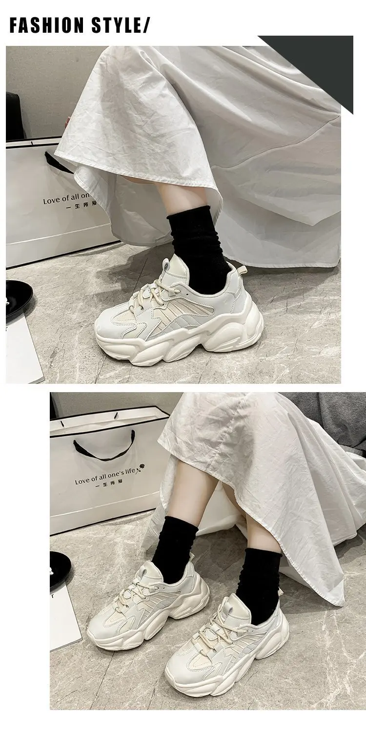 New Male Summer Quality White High-top Socks Shoes Chunky Sneakers Men White  Trend Street Light