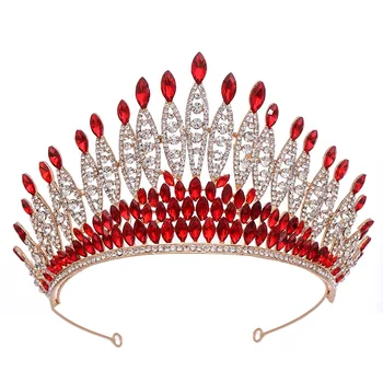 

Bridal Crown Europe And United States New Luxury Wedding Red Crystal Headdress Multi Colors Crown And Tiaras Accessories Hotsale