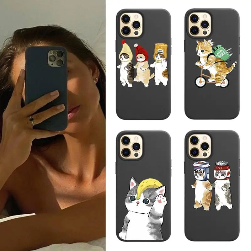 Чехол для телефона с забавным мультяшным котом Iphone 7 8 Plus Xr SE 2020 13 12 11 Pro X Xs Max