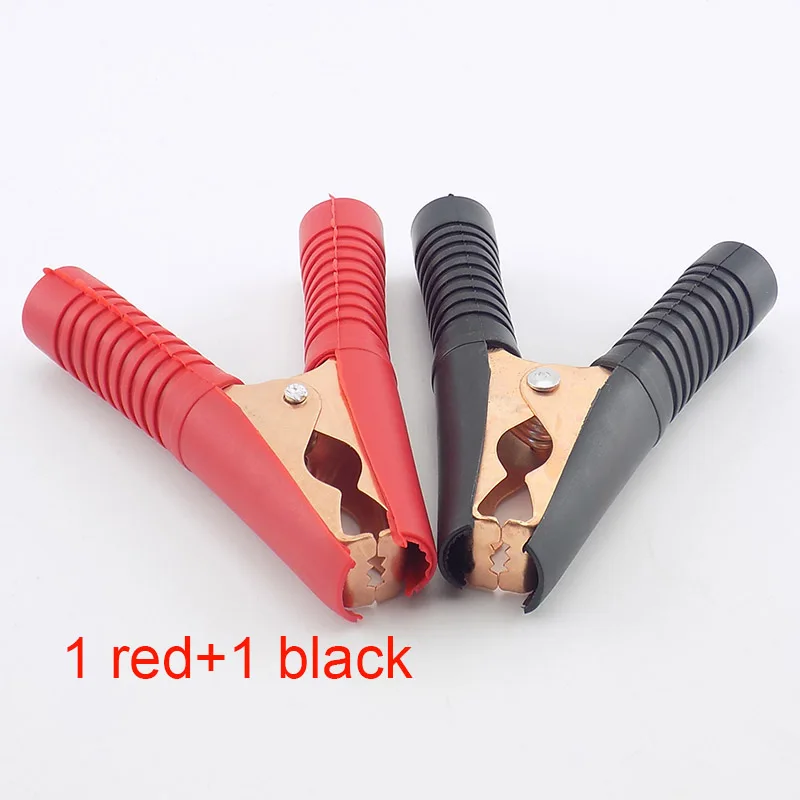 1 red 1 black 92 мм 100A Ручка Зажим-крокодил адаптер батарея тестовый разъем кабель зонд металлические зажимы - Цвет: 1 red 1 black