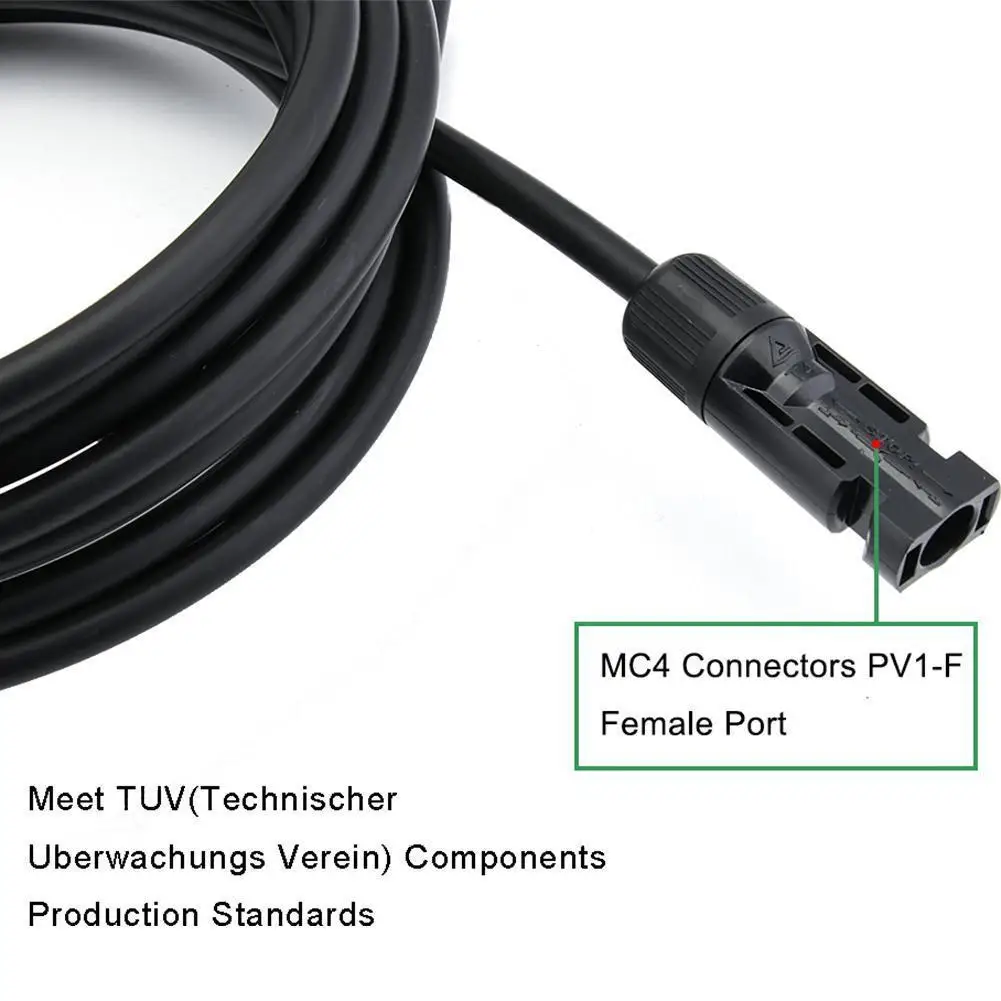 10FT 10AWG адаптер Комплект кабель для солнечных модулей с MC4 женский и мужской разъемы