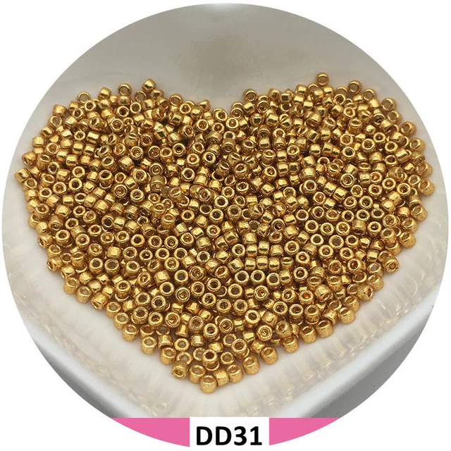 600Pcs 2mm Miyuki Delica Beads Japan Bronze Glass Beads Bohemia Style Metallic Seedbeads For DIY Jewelry Making Bracele Earring DD31 Dark Gold