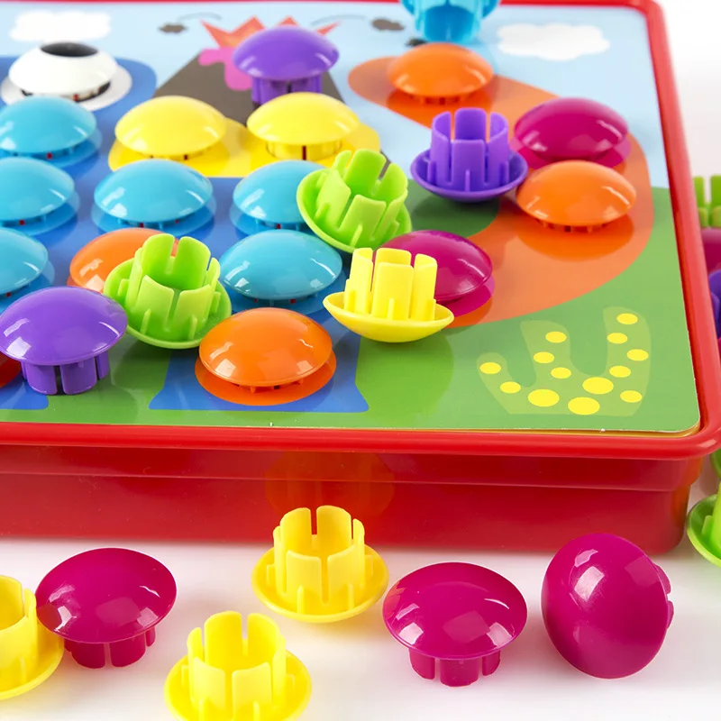 Детские блоки Монтессори, кнопки, Большие грибы, гвозди, мудрое просветление, креативные игрушки, детские Игрушки для раннего начала, Обучающие подарки