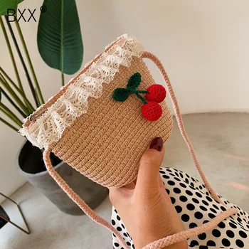 

[BXX] Straw Weave Crossbody Bags For Women 2020 Summer Mini Shoulder Messenger Bag Female Luxury Handbags and Purses HL390