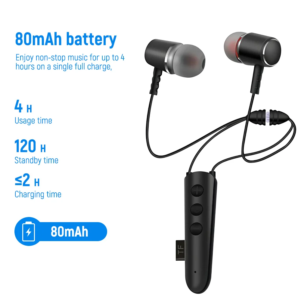 Magnet Hanging Neck Bluetooth Earphone Wireless Earbuds Double Stereo Music Headphone Support TF Card For iPhone 12 Xiaomi AT