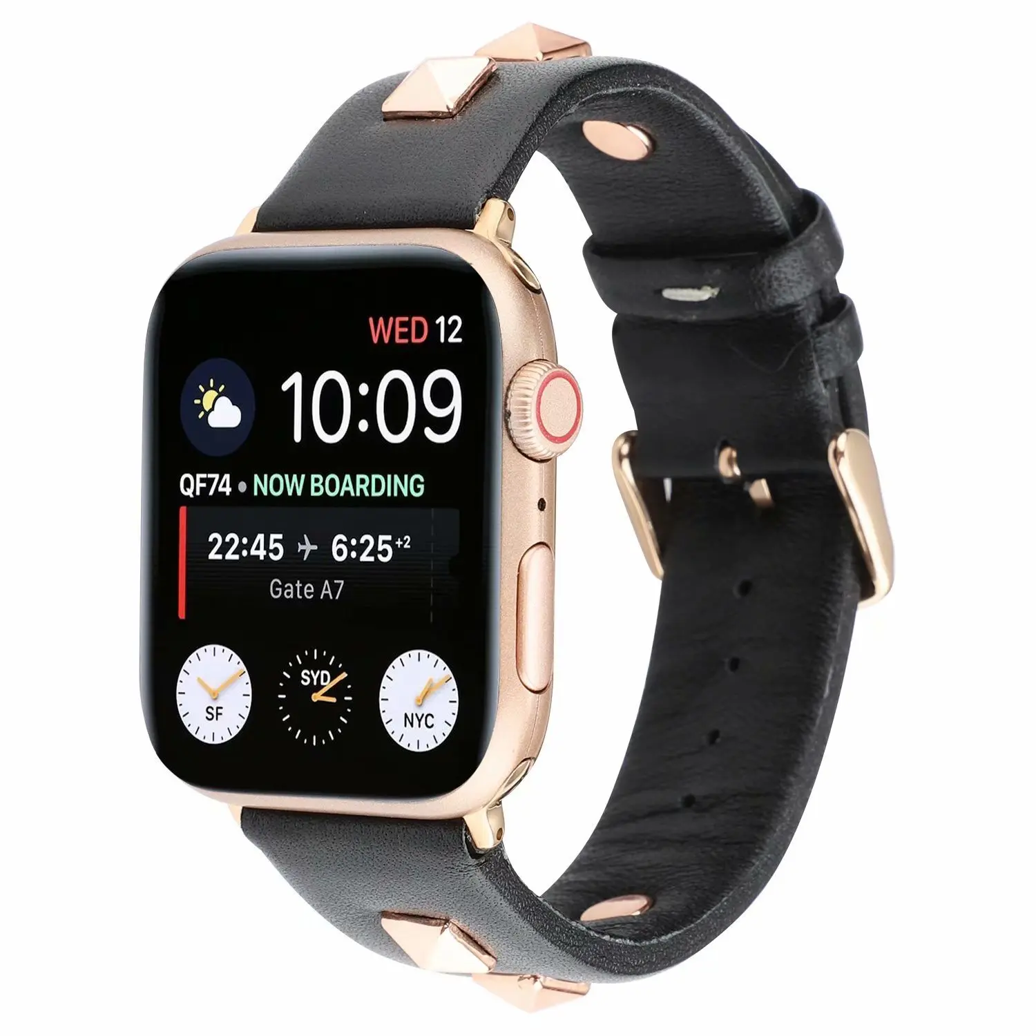 Для Apple watch, ремешок с заклепками, серия 5, 4, 3, 2, 1, браслет для мужчин и женщин, кожаный ремешок 38 мм, 42 мм, 44 мм, для iwatch, 4 ремешка, 40 мм, аксессуары