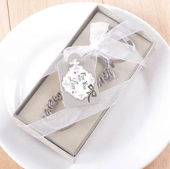 

200 PCS/LOT Newest forever love chrome beer bottle opener wedding favors and gifts for guests Party gifts supplier Bridal shower
