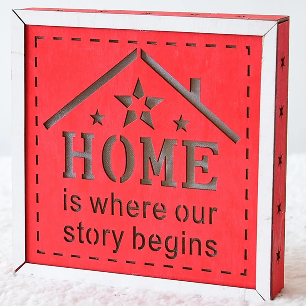 6 Desktop Ornaments Creative Christmas Wooden Hollow Light Ornaments Pendants Light Box Small Night Light Box Window Home Decors - Цвет: 6