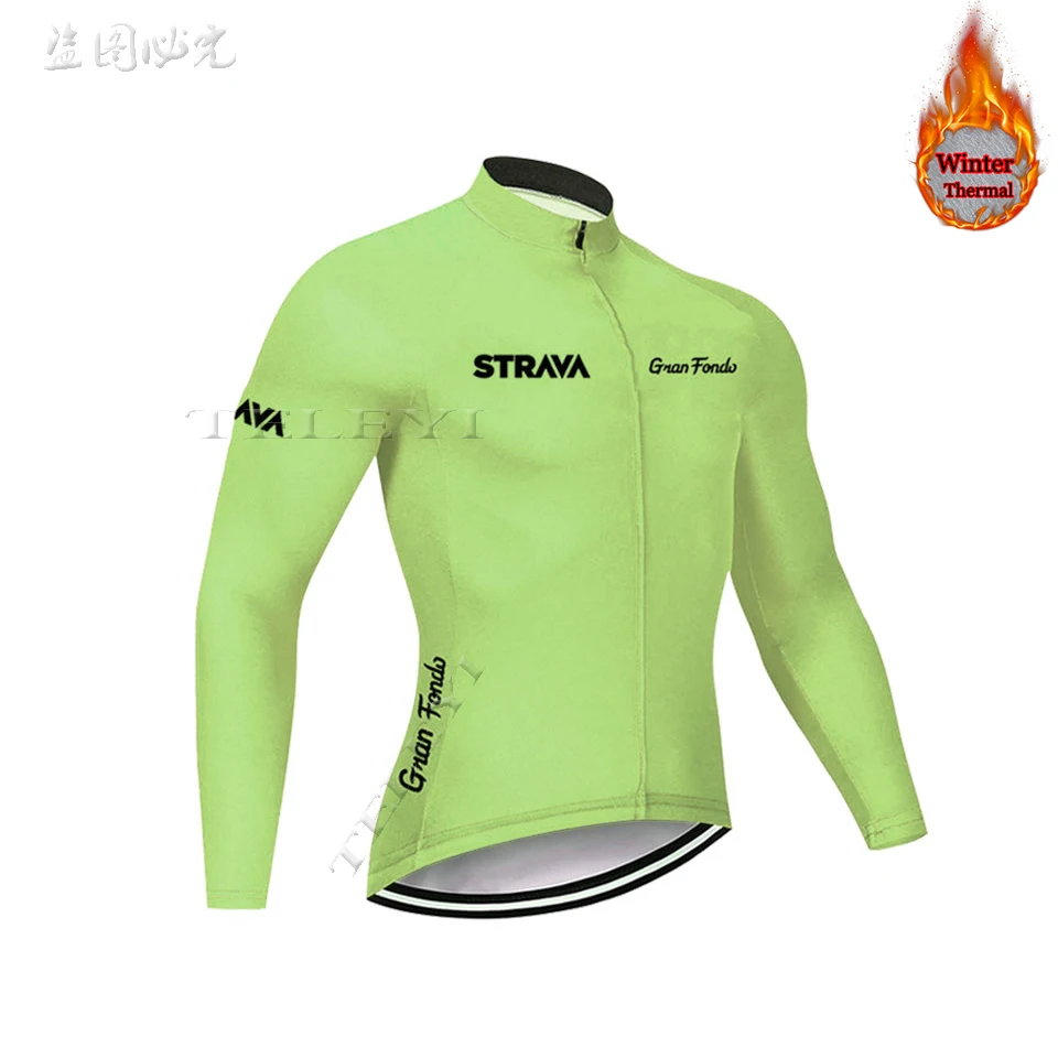 Strava Велоспорт Джерси флис зимний термо велосипедный куртка для езды на велосипеде из джерси Зимний Теплый горный велосипед одежда - Цвет: 10