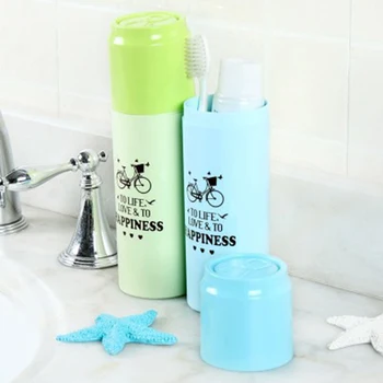 

High Quality Travel Toothbrush Organizer Case Portable Cute Toothbrush Storage Box Tableware Fork Spoons Protect Container