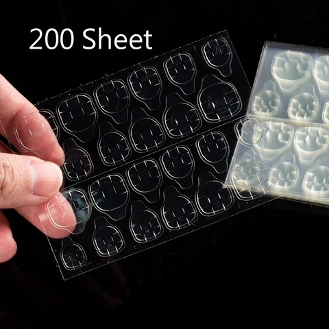 Fake Nails Tips Transparent Double-Side False Adhesive Tapes Stickers Press on Fake Nail Tips Extension Stick Tools