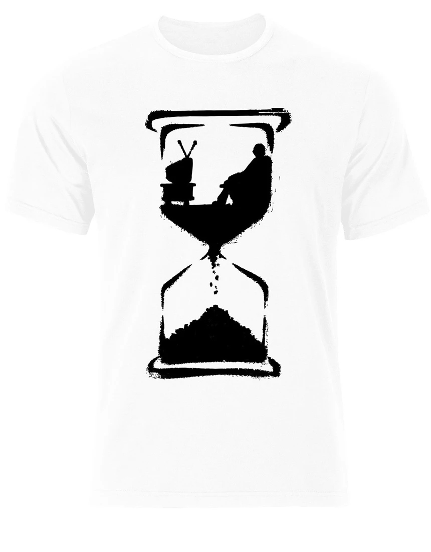 Couch Potato Wasting Time Hourglass Street Art Mens Back Tshirt Tee Top Ag77 High Qualitytee Shirt | Мужская одежда