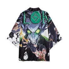 Традиционный японский кимоно кардиган для мужчин и женщин солнцезащитный тонкий свободный принт летнее кимоно рубашка юката азиатская одежда