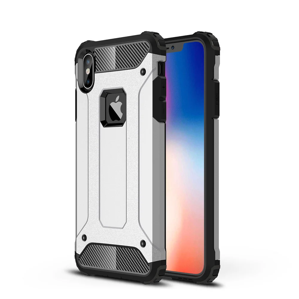 Silver 1000 шт. чехол для телефона Apple iPhone 11 Pro Max XS XR X 8 7 6 6S Plus SE 5 5S сверхмощный противоударный защитный чехол панцири чехлы - Цвет: Silver