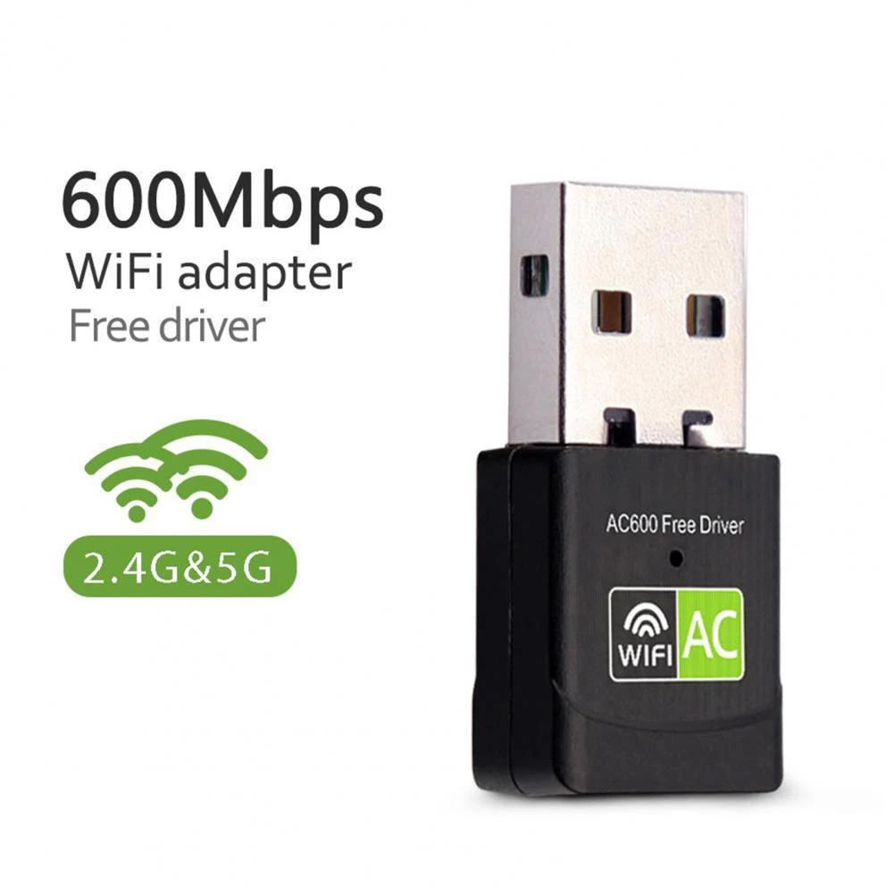 Adaptador usb wifi para electrónicos, dispositivo receptor de señal wifi de velocidad de 600Mbps, con controlador gratuito, 5ghz, lan de transmisión Ethernet, Dongle AC|Conectores cables de ordenador| - AliExpress
