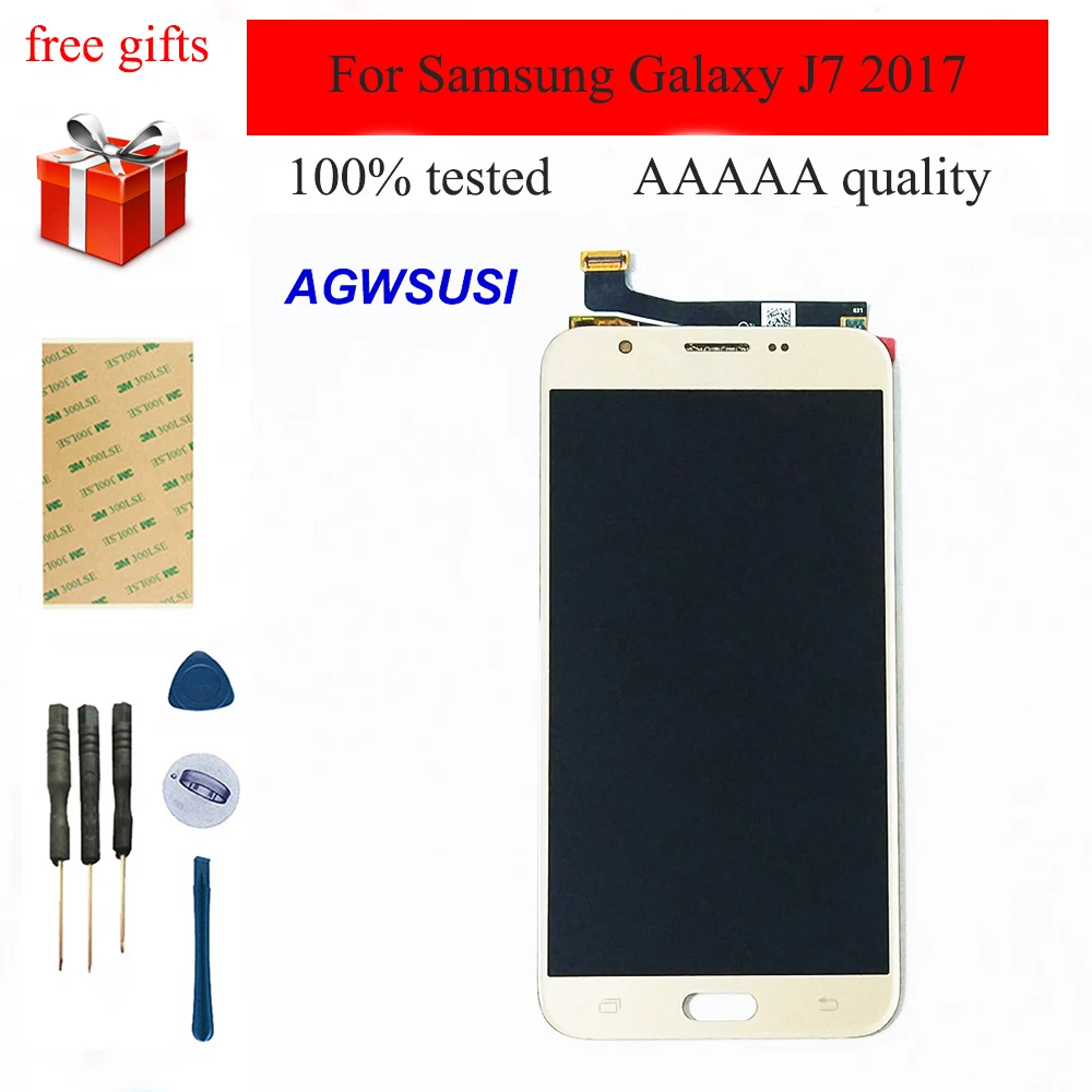 Для Samsung Galaxy J7 2017 J727 J727A J727P сенсорный экран дигитайзер сенсор + ЖК дисплей монитор