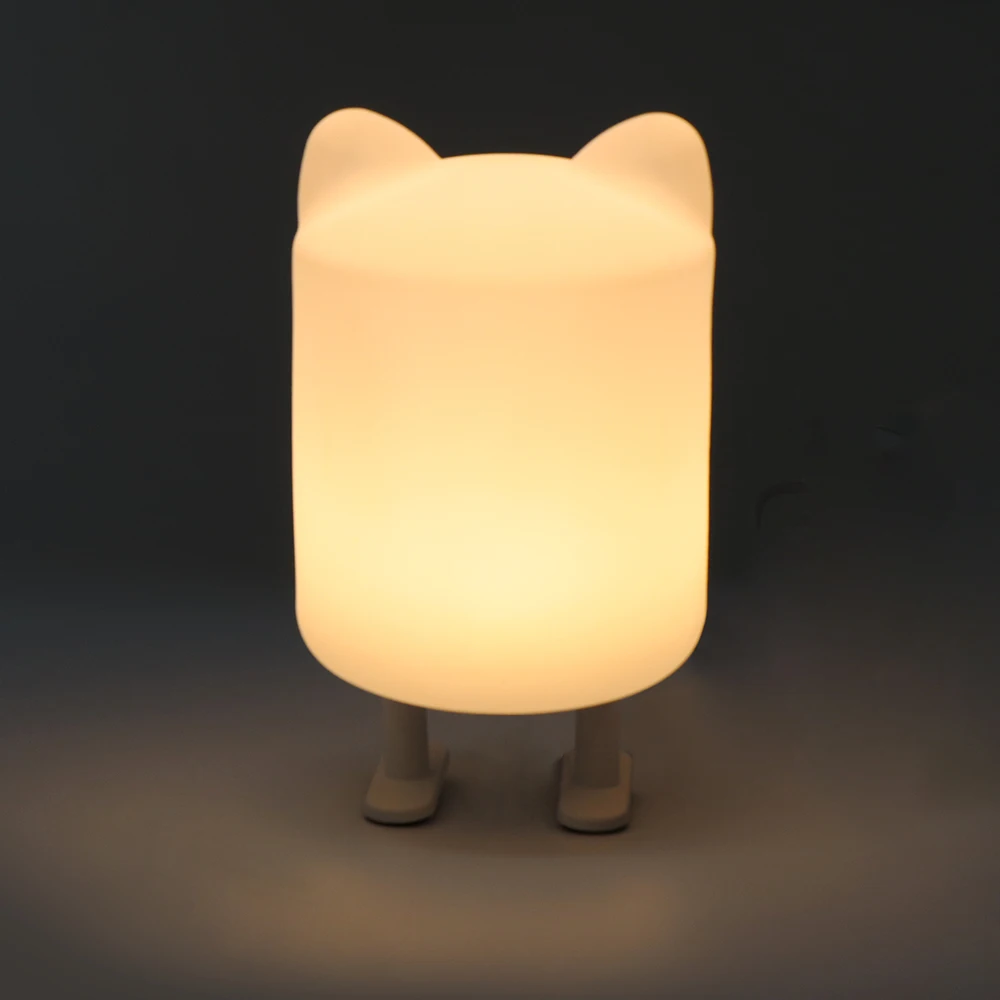 

USB rechargeable Night Light Animal Cat Ear Silicone Soft Breathing Cartoon Baby Nursery Lamp for Children Gift Led Night Light