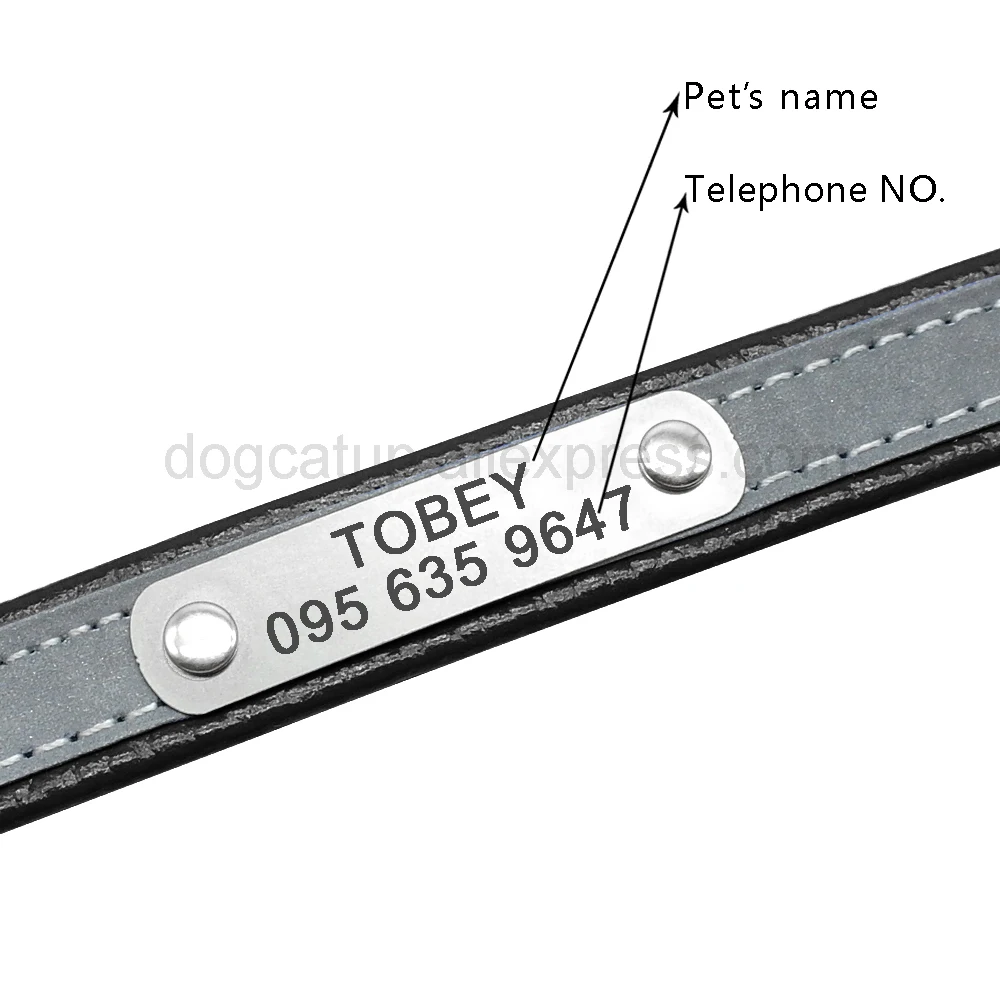 Personalized Cat Lettering Collar Reflective Pet Collars With Engraved Name Phone Number ID Tag For Small Dogs Kitty Neckband 2