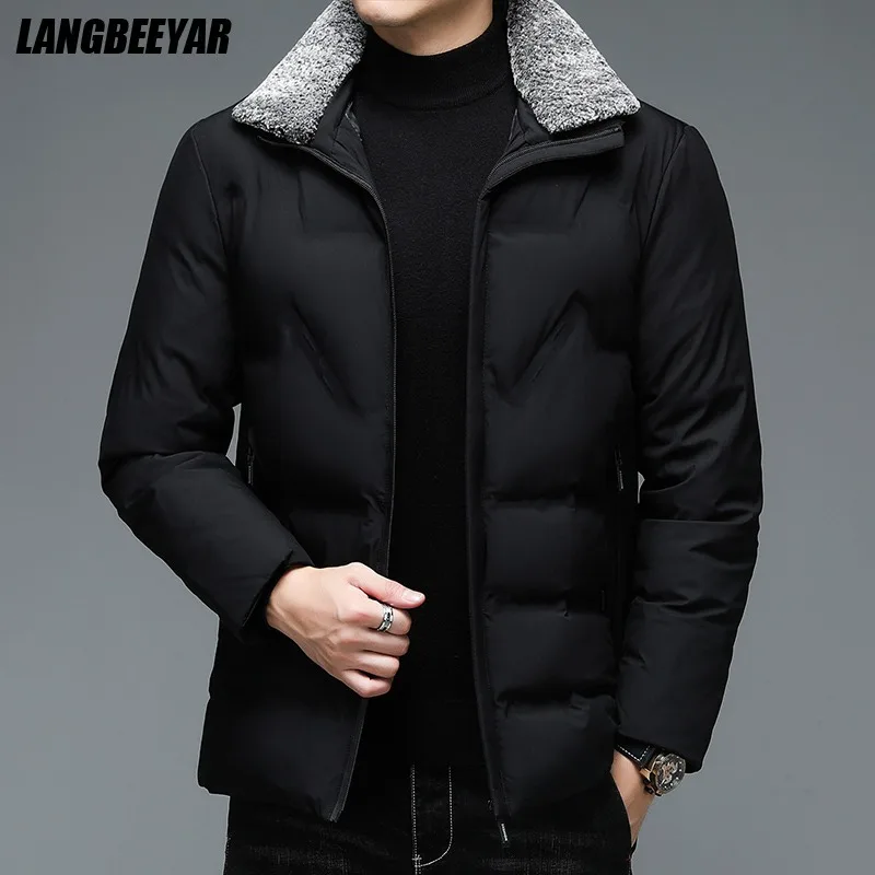 New-Brand-Casual-Fashion-Outerwear-Men-Padded-Fur-Collar-Parkas-Jacket ...