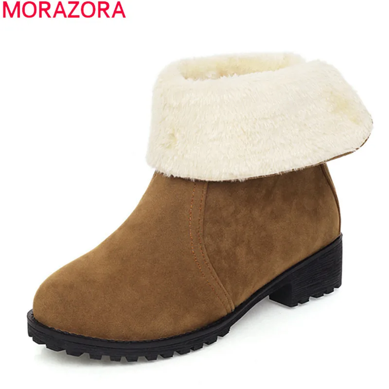 Женские ботильоны на низком каблуке MORAZORA черные однотонные повседневные с
