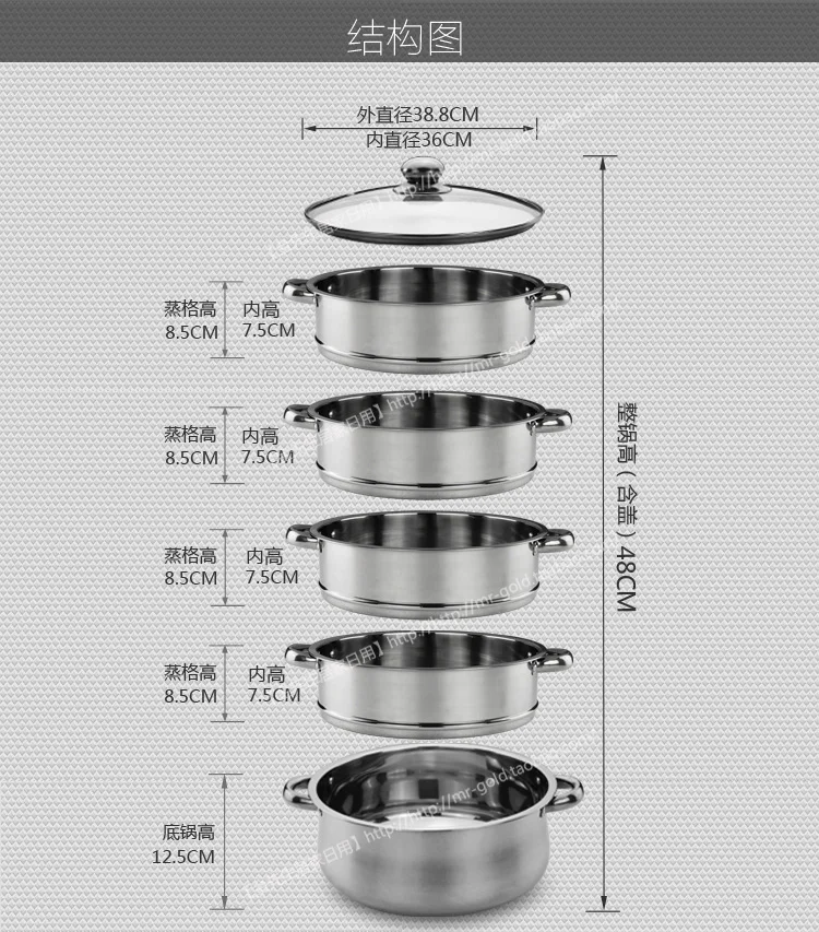 Кухонная Пароварка горшок кухонная Пароварка inox кастрюля кухонная утварь Пароварка из нержавеющей стали Ultralarge подставка для приготовления на пару 28-40 см