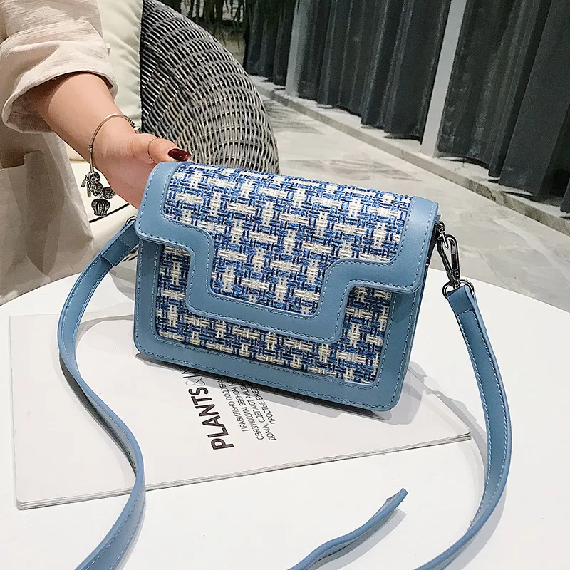 

New Japanese and Korean Street Braided Small Bag Retro Lady Single Shoulder Bag ins Chain Slant Bag Mobile Bag