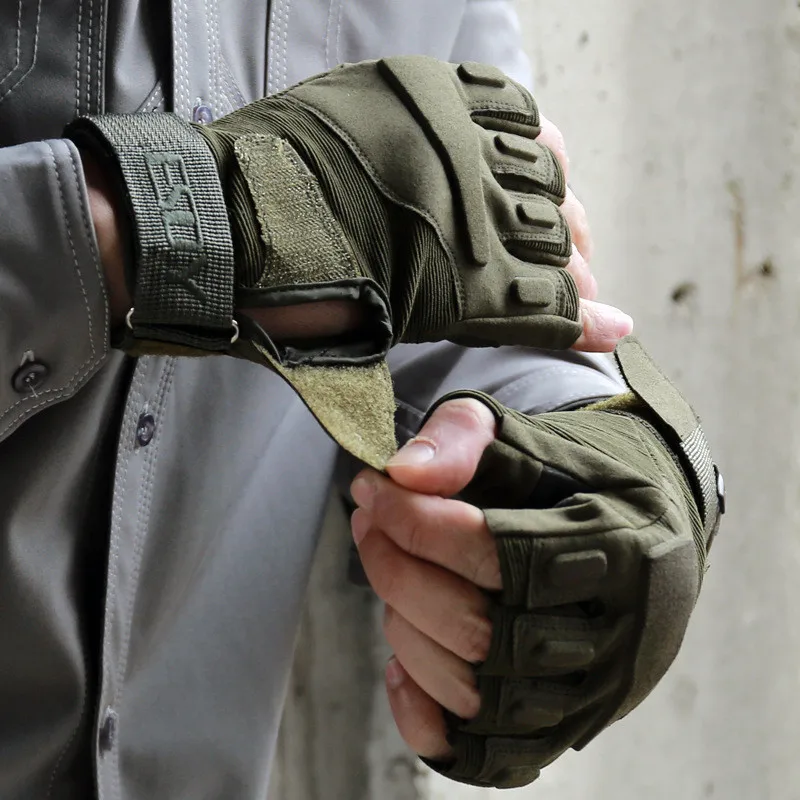 

M-XL Men's Hunting Gloves 2019 New Outdoor Army Military Tactics Hiking Shooting Hunting Gloves Camo Sport Half Finger Gloves