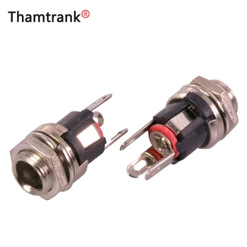 

DC 5.5mm X 2.1mm Panel Mount Female DC Power Supply Adapter Metal Jack Sockets Connector R Connector Wholesale 100pcs/lot