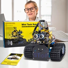 Keyestudio diy mini robô tanque v2.0 inteligente diy carro robô kit forarduino robô haste + 15 projetos ios & android controle ce complacente