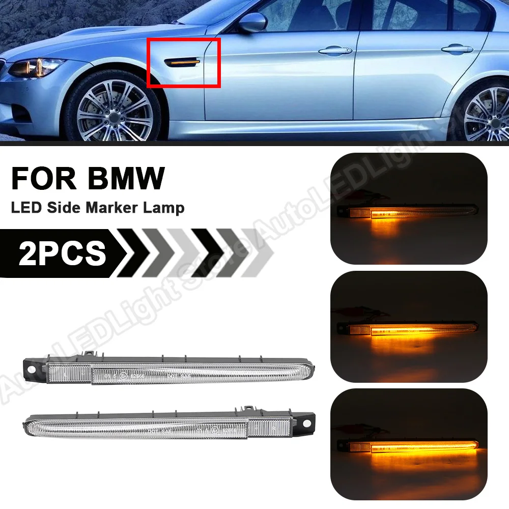 2Pcs Dynamic Led Side Marker Light Indicatore Di Direzione Per Bmw Serie 3 E90 Sedan E92 Coupe E93 M3 Indicatore Lampeggiante Lampeggiante