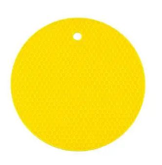 Yellow Сотовые силиконовые круглые Нескользящие термостойкие коврики подстилки подставка для горшка кухонные инструменты - Цвет: Yellow