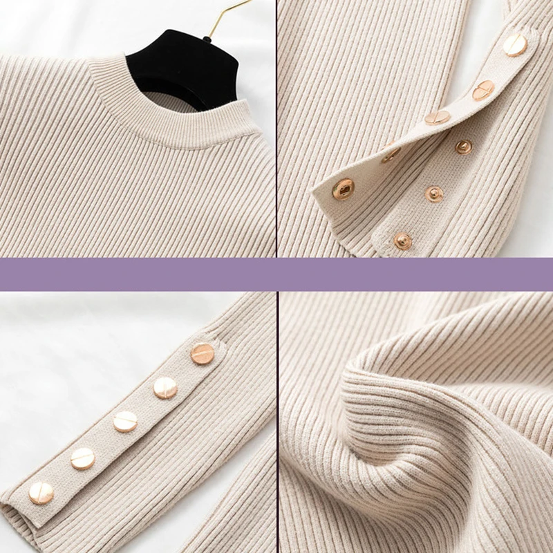 2020 Spring Winter Thick Sweater Women Knitted Ribbed Pullover Sweater Long Sleeve Turtleneck Slim Jumper Soft Warm Pull Femme 2020 Spring Winter Thick Sweater Women Knitted Ribbed Pullover Sweater Long Sleeve Turtleneck Slim Jumper Soft Warm Pull Femme