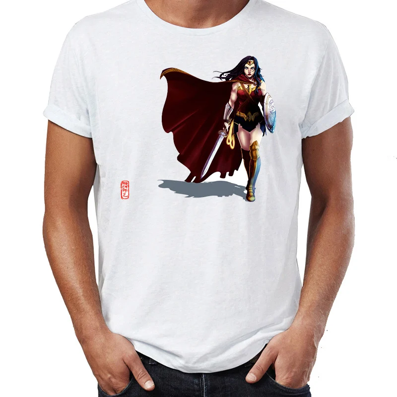 

Men's T Shirt Wonder Woman The Amazonian Gal Gadot Awesome Artwork Drawing Printed Tee