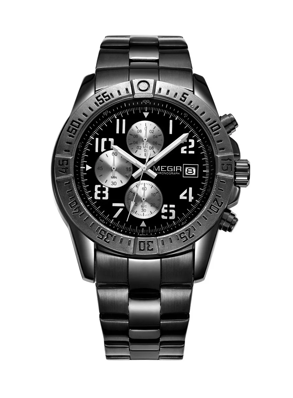 

MEGIR Business watch for man Steel belt watch multi-function waterproof business men's watch 2030G