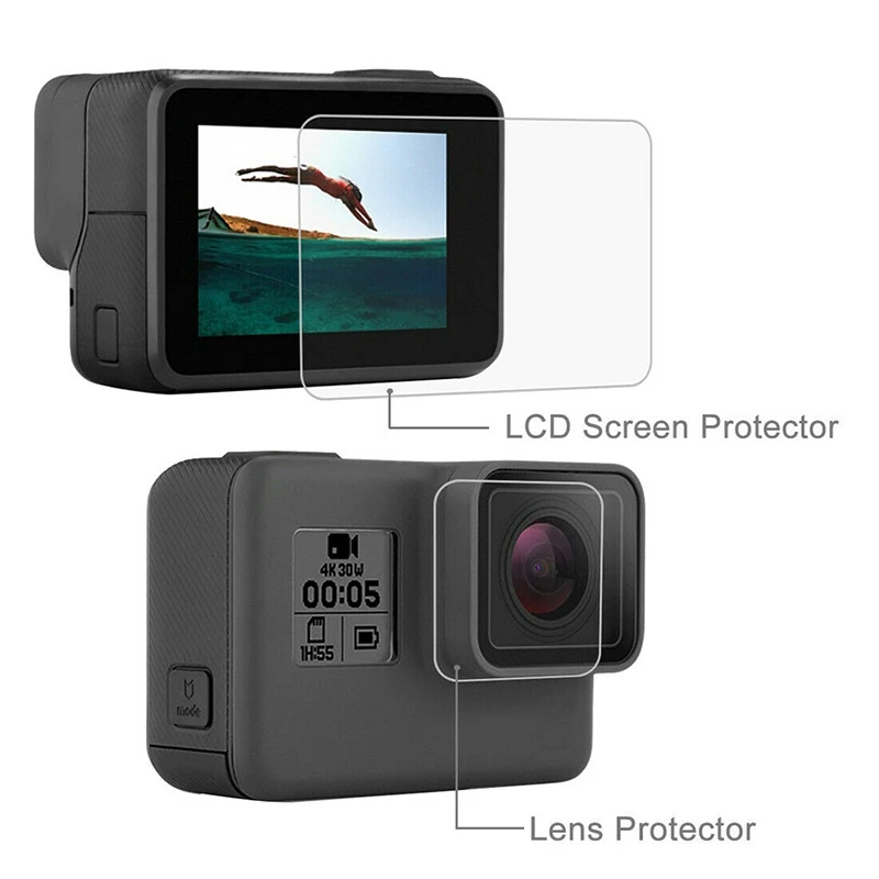 Защитная пленка для экрана против царапин чехол для GoPro Hero 7 6 5 черный аксессуары для экшн-Камеры последние