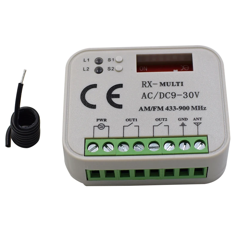 APRIMATIC Compatible 2-channel Receiver 12-24VAC/DC 433.92MHz TR2/TR4/TM4 Remote