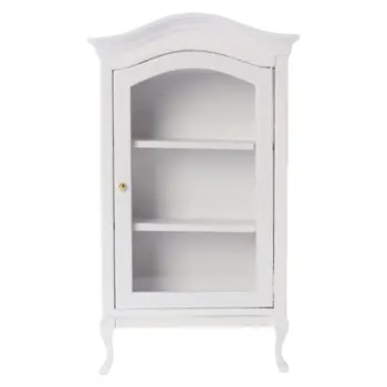 

1Pc Mini Cabinet Wood Lovely Simulated Desktop Decoration Furniture Model Display Cabinet Model for Children Family Friend