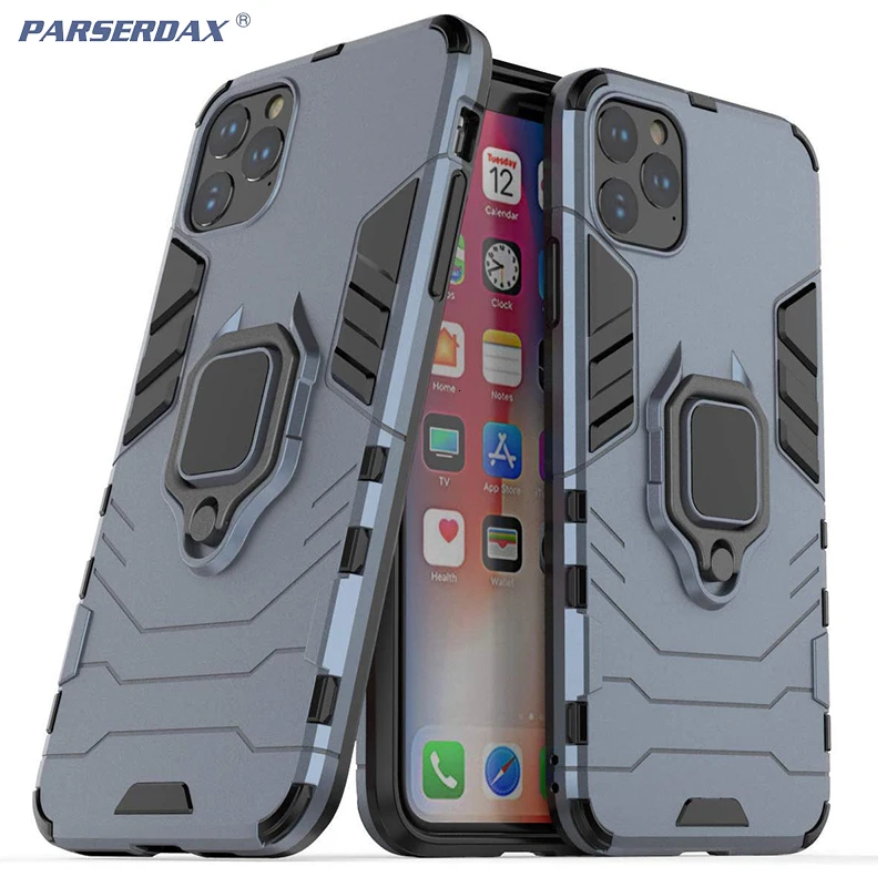 Rotating Ring Kickstand Case For Apple iPhone 11 Pro Max X XS XR 8 7 Plus 6 6S 5 5S SE Double Layer Hybrid Anti-Fall Cover 10Pcs |