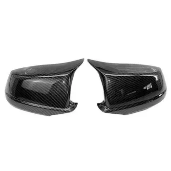 

2pcs For BMW 5 Series F10/F11/F18 10-13 Rear Door Wing Rear-View Mirror Outside Side Cover Cap Replacement Carbon Fiber Style