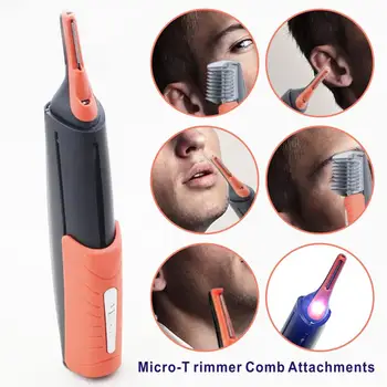 

Micro Precision Eyebrow Ear Nose Trimmer Removal Clipper Shaver Personal Electric Face Care Hair Trimer With LED Light