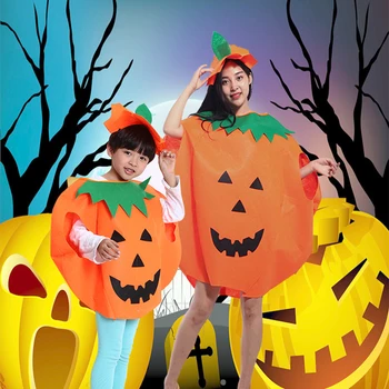 

Adult Kids Children Pumpkin Halloween Costume Children's Day Stage Clothes
