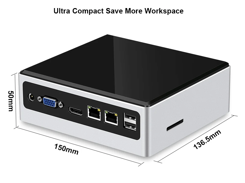 Мини ПК процессор Intel Core i5 4200U 2* Gigabit LAN 2* RS232 4* usb type-C HDMI VGA WiFi/BT Windows 10 HTPC промышленный компьютер