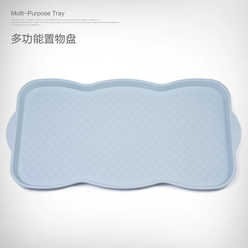 Light Blue Многофункциональный обеденный поднос пластиковый обувной диск Автомобильный багажник для хранения поднос обеденный поднос - Цвет: Light Blue