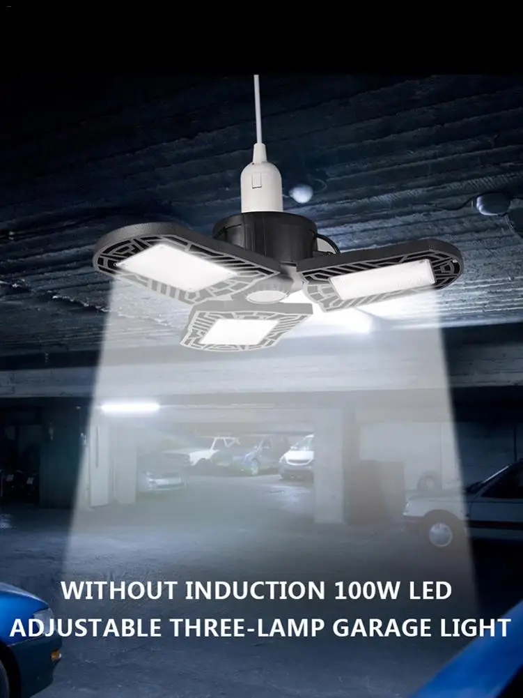 UFO светодиодный светильник для гаража AC85-265V E26/E27 100 Вт гаражный светильник водонепроницаемый IP65 деформируемый промышленный светильник