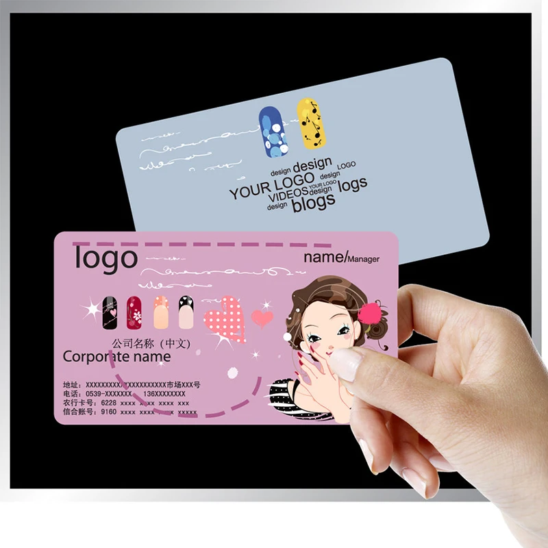 200 шт накладные ресницы, визитная карточка, печать, бумажные визитные карточки 300 г, прозрачные ПВХ бумажные карты с индивидуальным логотипом