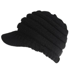 Черная Весенняя зимняя женская шапка для девочек