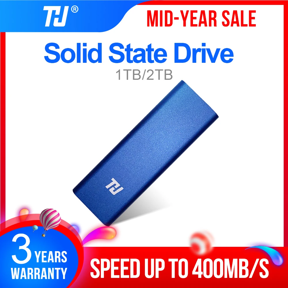  THU Mini SSD Externe Solid State Drive 128GB 256GB 512GB 1TB Tragbare SSD USB3.1 400 MB/s für PC La